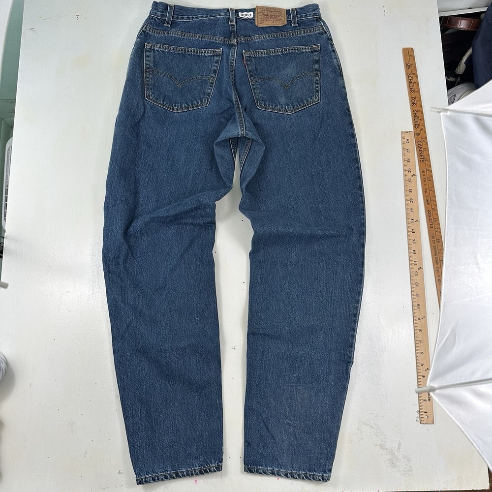 VTG Y2K Levi's 560 Loose Jeans Actual 35x36 Tapered Rare Size Blue Made In USA - Picture 2 of 12